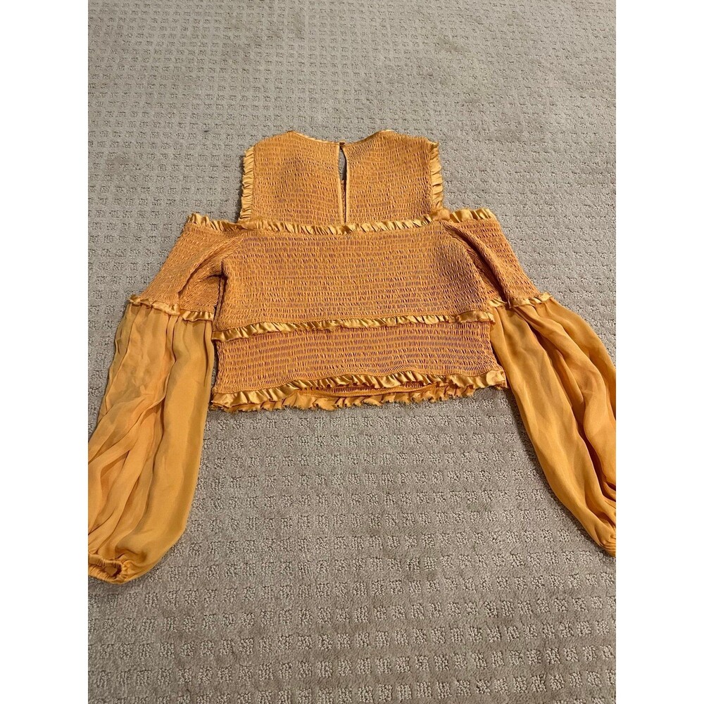 Cinq a Sept Pascal Cold Shoulder Silk Top Sienna size Small - Picture 9 of 11
